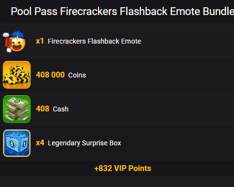 Pool Pass Firecrackers Flashback Emote Bundle